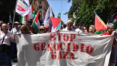Italian opposition parties rally in Rome to demand end to Gaza genocide